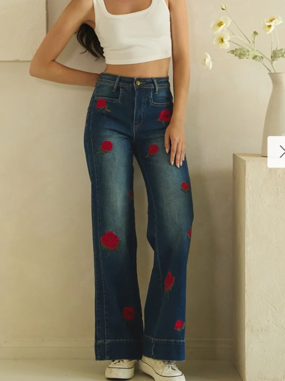 Oli & Hali “Robin” Oli And Hali Rose Embroidered Denim Pants Jeans 63 View 6